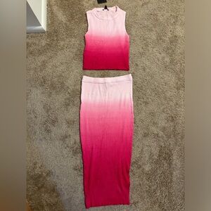 NWT Fashion Nova Olivia Ombré Midi Skirt Set Sz S!